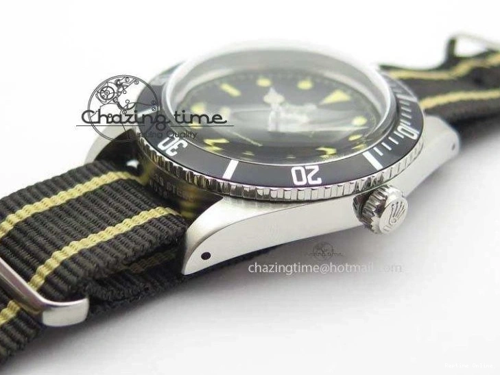 0220 Vintage 1680 Submariner No Date SS Black Dial On Nylon Strap A SoftTouch 3854